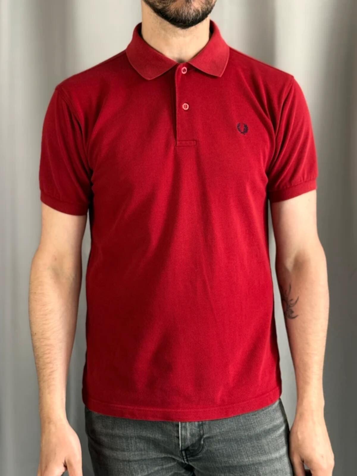 Fred Perry Red Polo Shirt Small Vintage