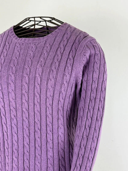 Lilac Purple LL Bean Cable Knit Jumper Medium