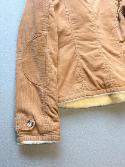 Y2K Cropped Double Breasted Cord Jacket Large Ladies