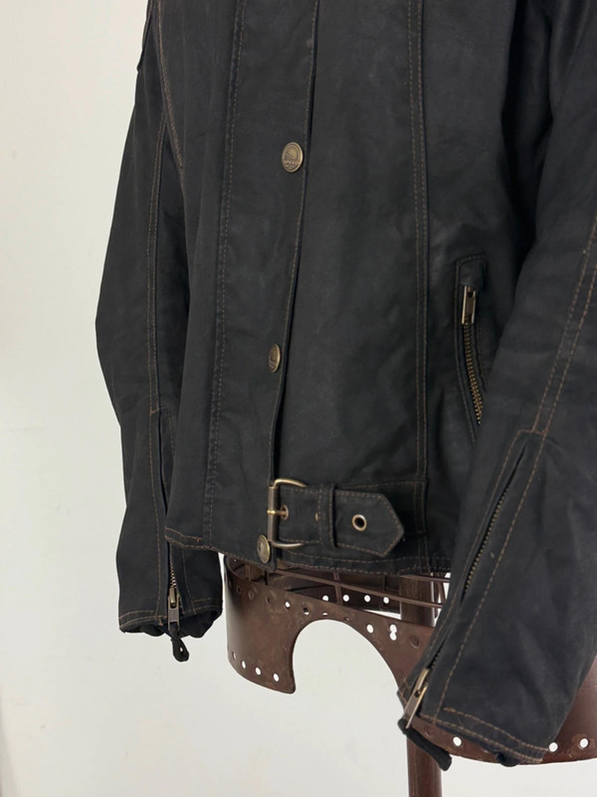 Wax Cropped Biker Jacket Y2K Size 14