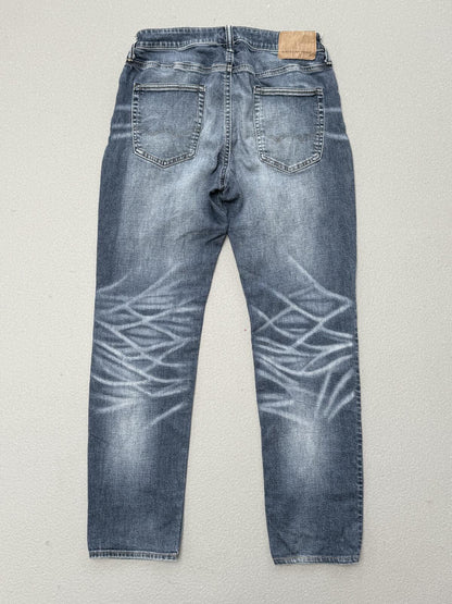 American Eagle Blue Distressed Slim Jeans Faded Denim