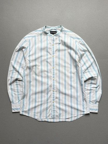 Vintage Striped Grandad Collar M&S Autograph Shirt Medium