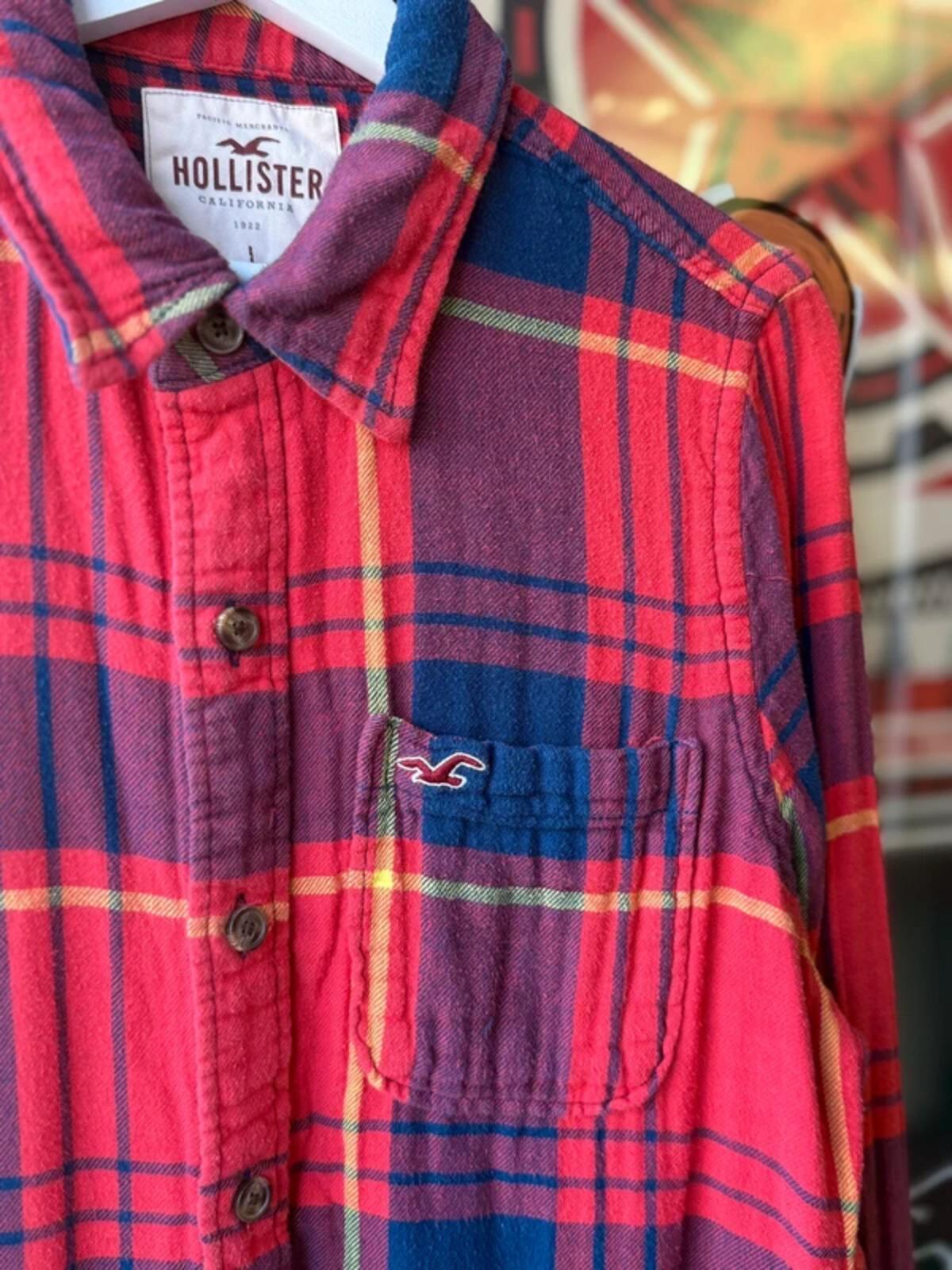 Hollister Mens Flannel Shirt Large Y2K