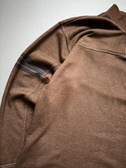 Adidas 90s Vintage 1/4 Zip Sweatshirt Brown Medium