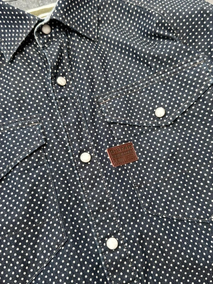 G Star Raw Navy Snap Button Shirt XL Slim Fit
