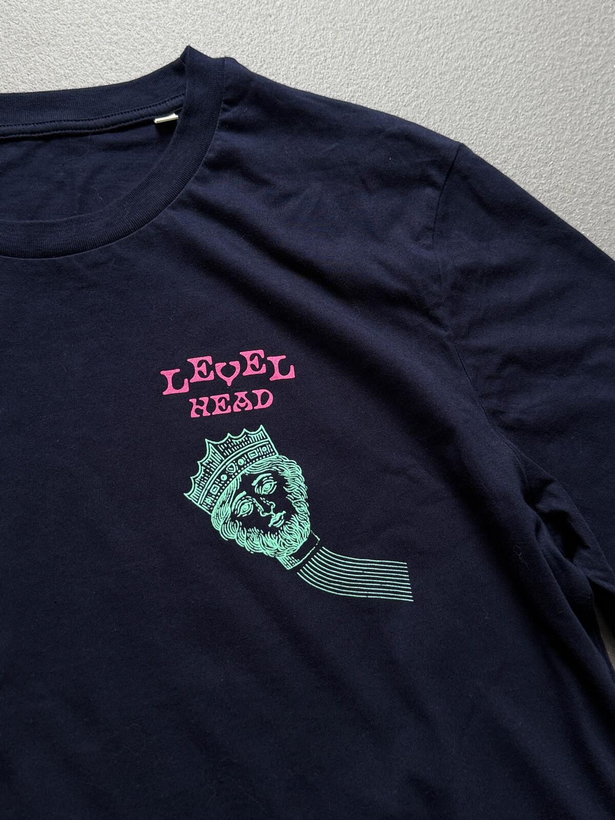 Level Head Brewery Navy Graphic T Shirt Pink Green Print XL