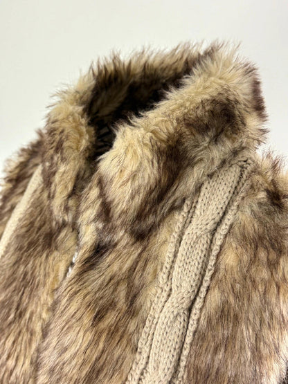 Y2K Faux Fur Afghan Waistcost Size 14