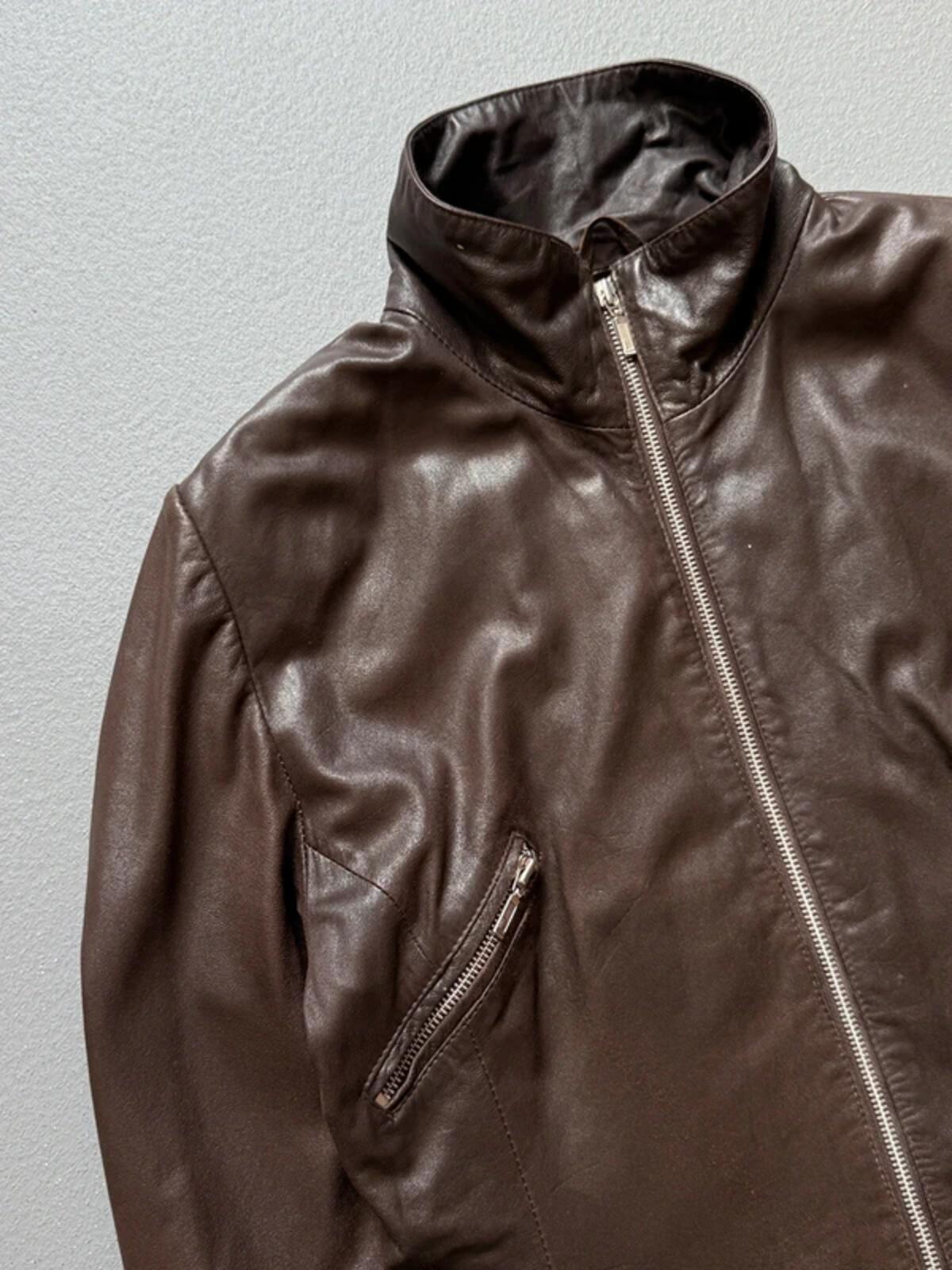 1980s Brown Leather Utility Jacket Large Ladies