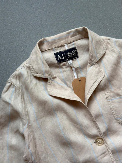 Armani 2000s Linen Blazer Beige Size 10