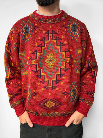 Bogner Aztec Wool Mohair Alpaca Knit Jumper XL