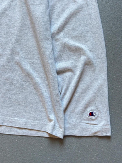 Champion Long Sleeve Basic Blank Grey T Shirt 2XL
