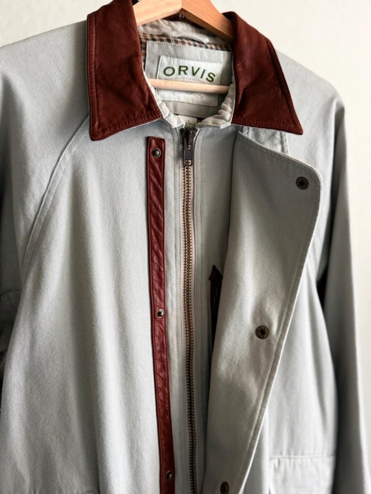 Orvis Vintage Canvas Trenchcoat Men’s Large Grey