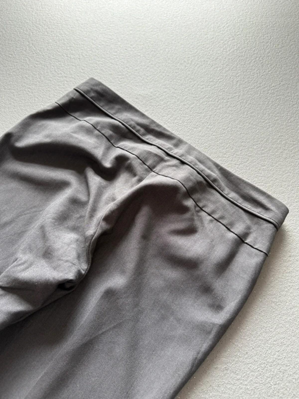 Y2K Low Rise Bootcut Pleated Grey Trousers Small Ladies