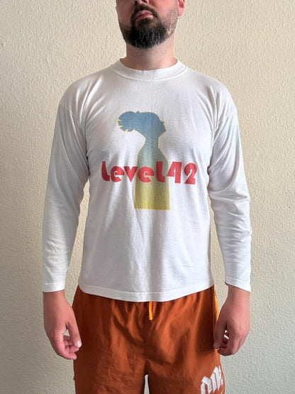 90s Level 42 Vintage Band T Shirt Long Sleeve Medium