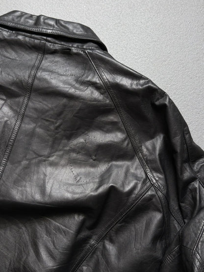 Vintage 80s Leather Bomber Jacket XXL