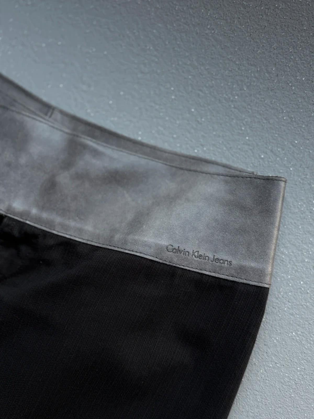 Calvin Klein Y2K Maxi Skirt 30” Leather Belt Black Denim