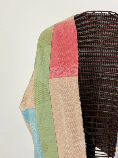 Vintage Cropped Patchwork Waistcoat Reversible