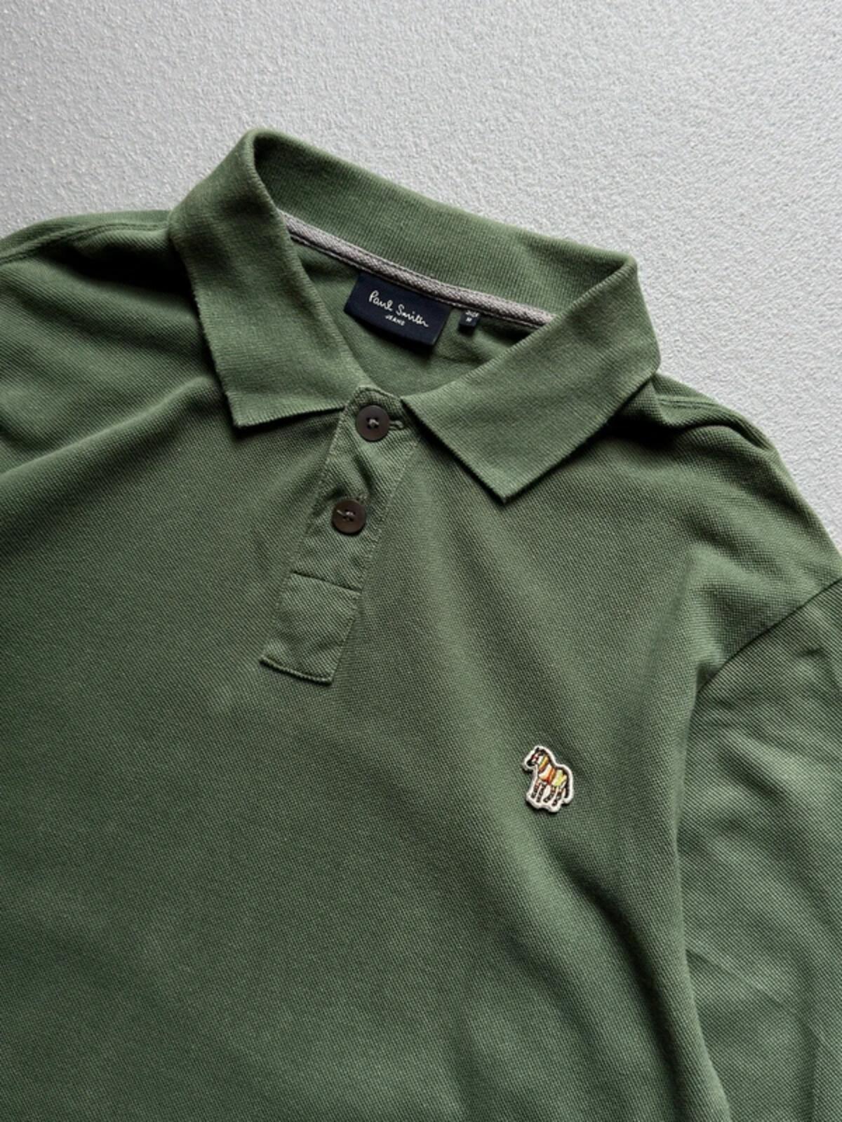 Paul Smith Zebra Long Sleeve Green Polo Shirt Medium