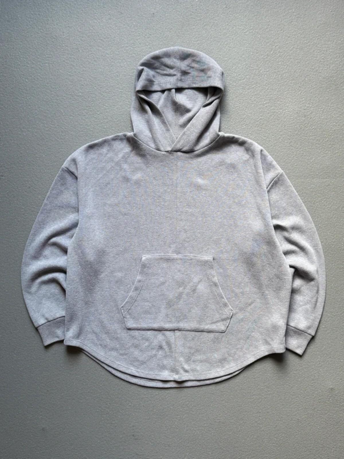 Super Boxy Grey Cotton Ribbed Hoodie Size 14