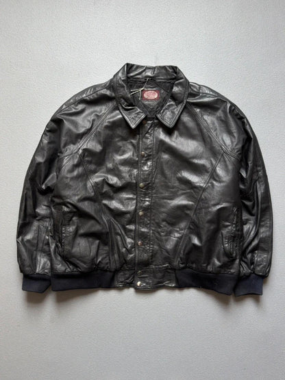 Vintage 80s Leather Bomber Jacket XXL