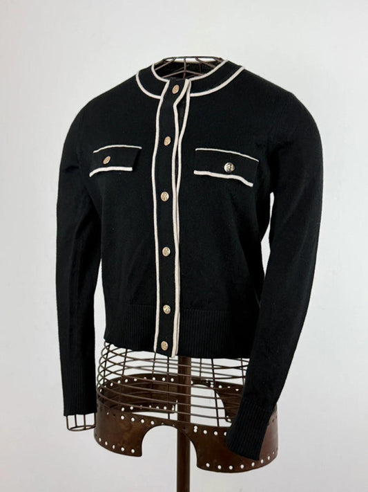 Elisabetta Franchi Cropped Cardigan UK 10 Wool Blend