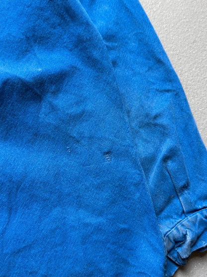 Vintage French Work Jacket Small Repairs Faded