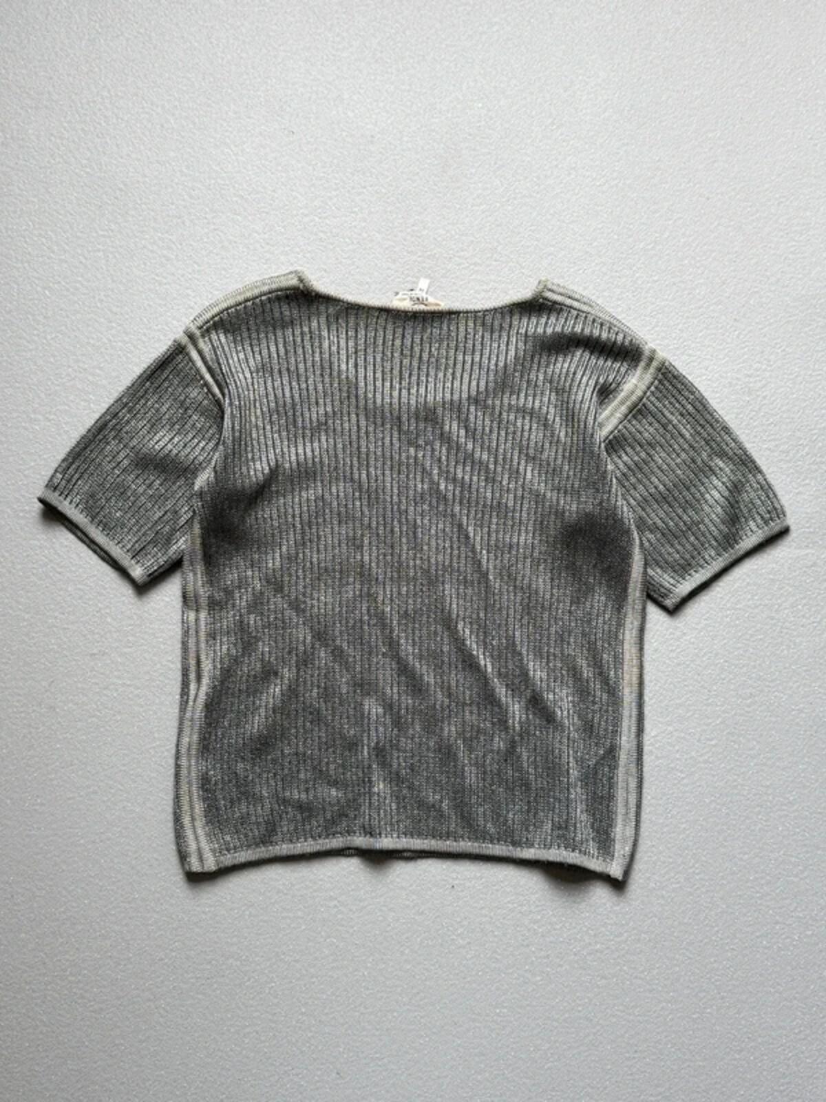 Fendi 80s Silver Short Sleeve Knit Jumper Size 14