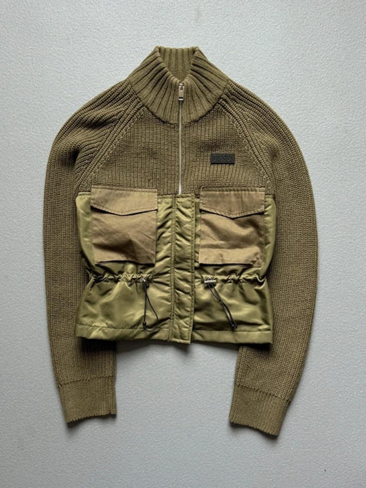 Diesel Archive Cropped Cable Knit Utility Jacket Small