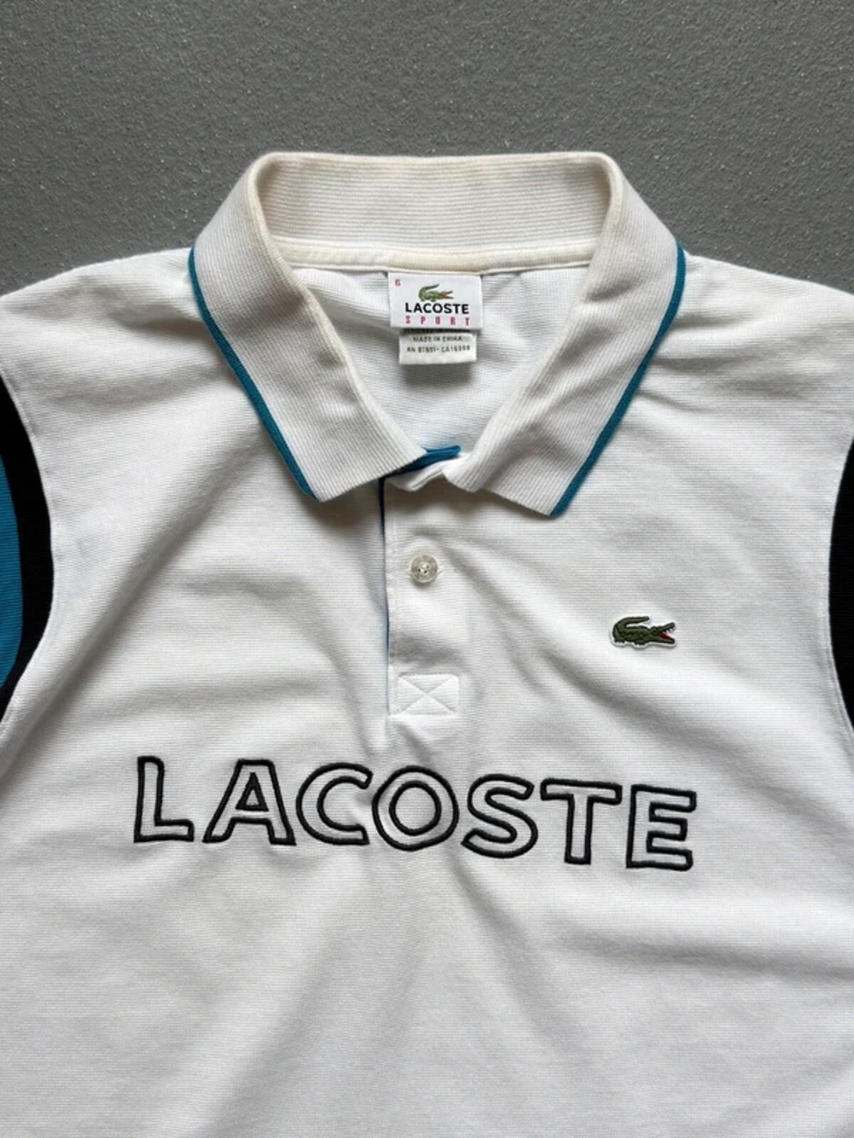 Lacoste Sport Y2K Spellout Polo Shirt Size 6 / XL