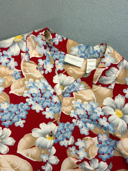 Liz Claiborne Oriental Floral Boxy Shirt XL Ladies