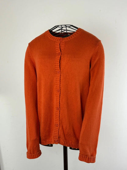Orange Knitted Cardigan LL Bean Medium