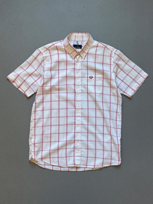 Fred Perry Y2K Grid Check Chav Shirt Large