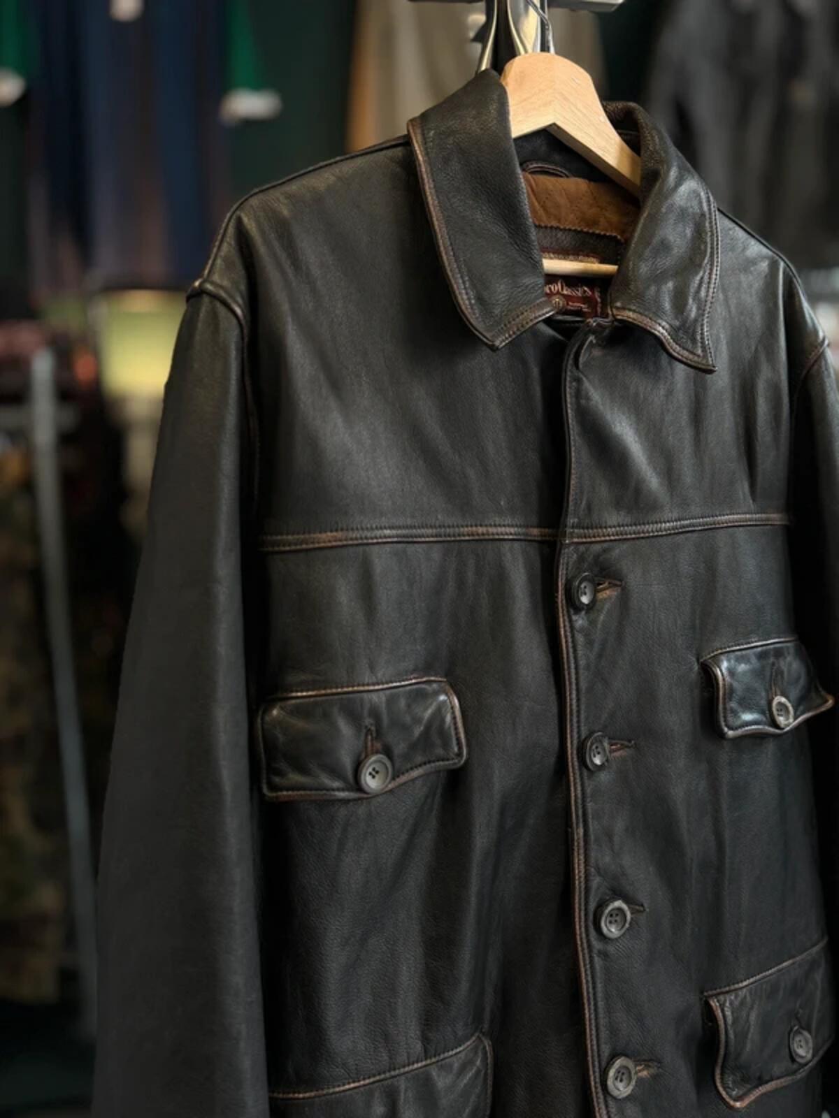 Marlboro Classics 90s Vintage Leather Field Coat Large