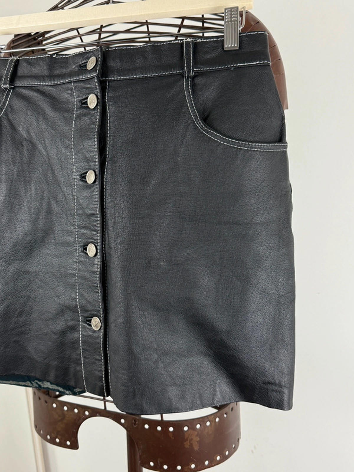Leather Mini Skirt 32” Size 12