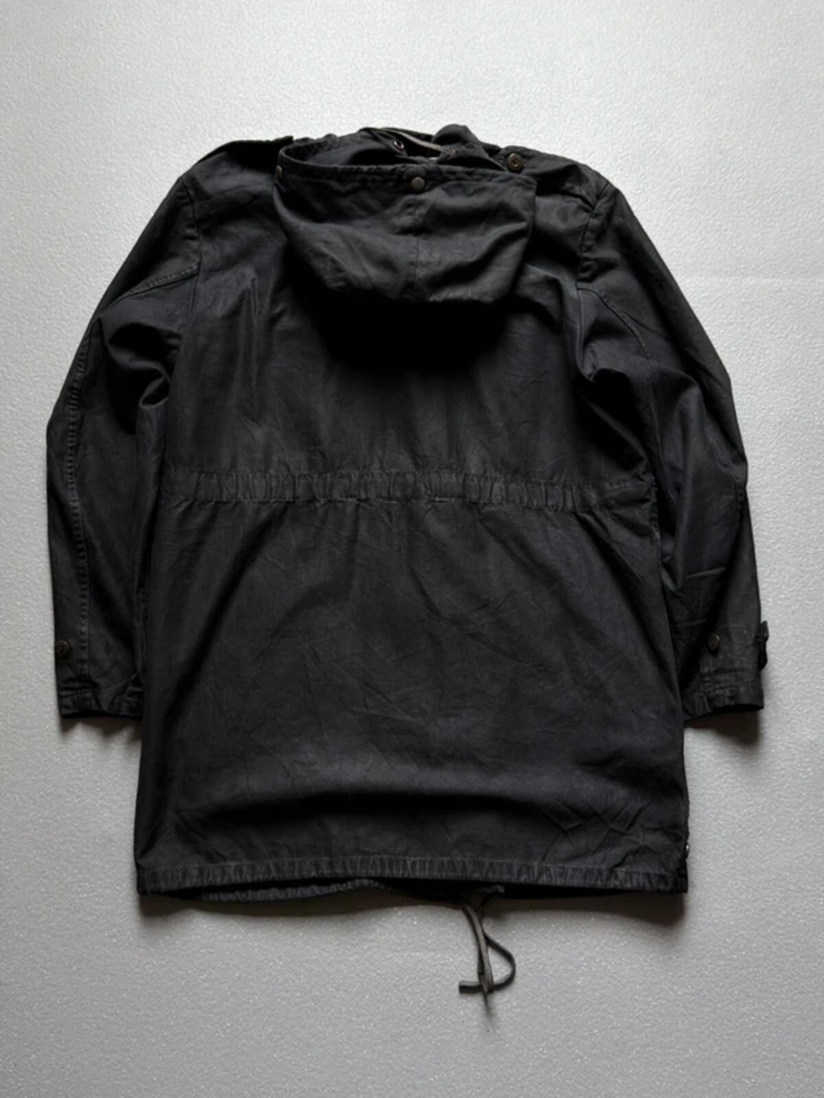 80s Black German Military Parka Large