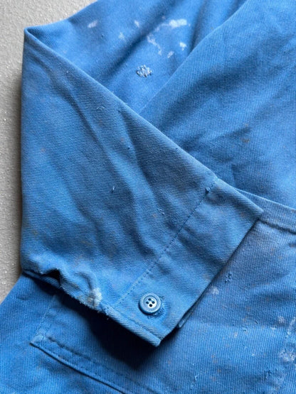 Vintage French Workwear Jacket Large Faded