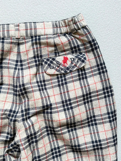US Polo Association High Waisted Check Wool Blend Trousers 28”
