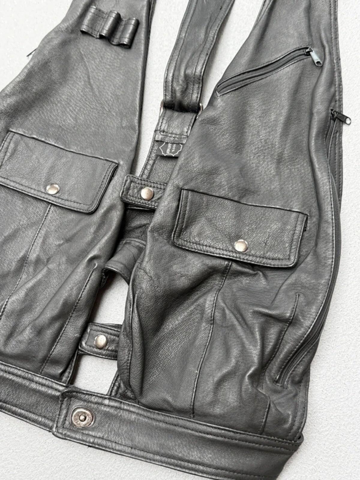 Vintage Leather Utility Vest Jopej