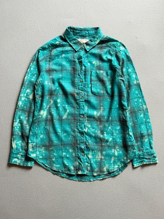 Hollister Bleach Dye Flannel Shirt Medium Mens