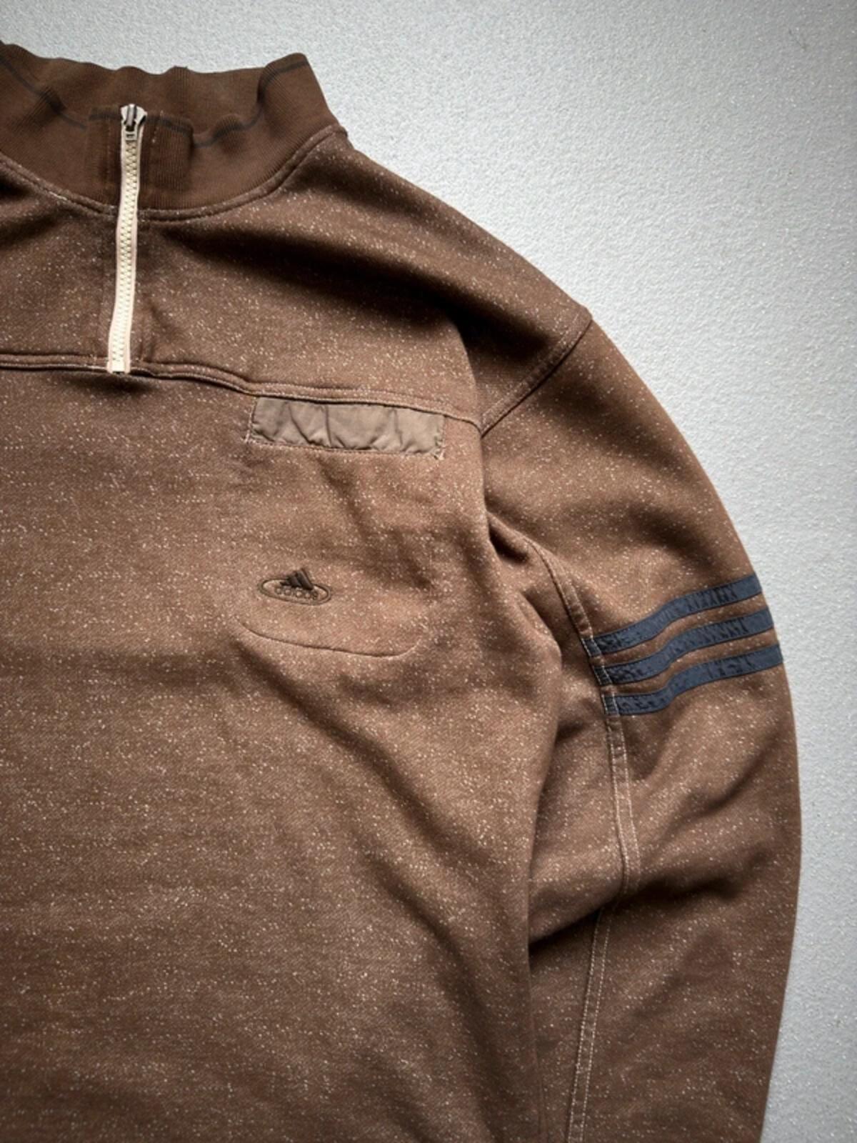 Adidas 90s Vintage 1/4 Zip Sweatshirt Brown Medium