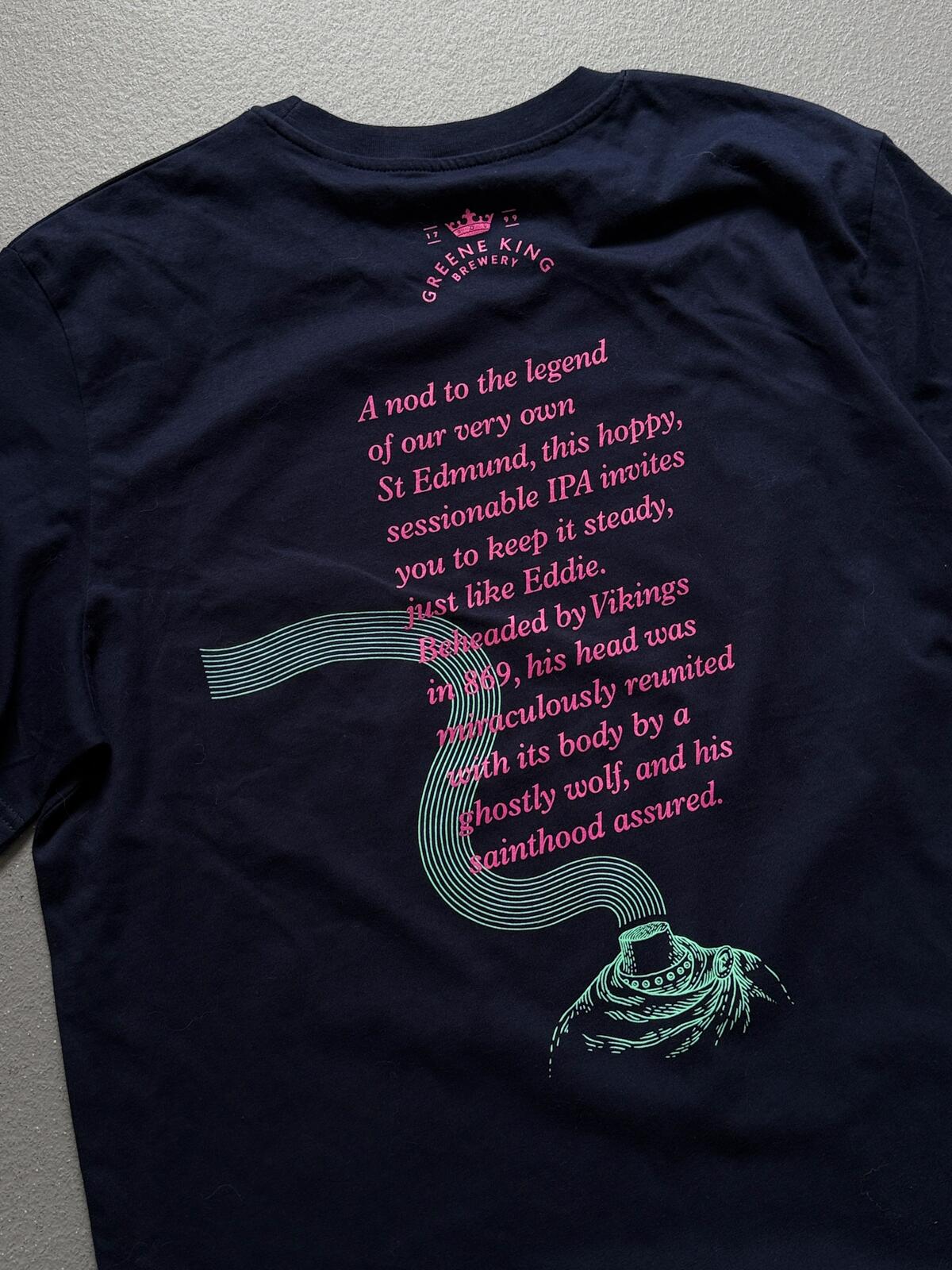 Level Head Brewery Navy Graphic T Shirt Pink Green Print XL
