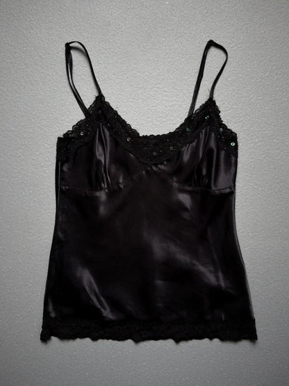 Sequin Silky Black Cami Top 8 / 10