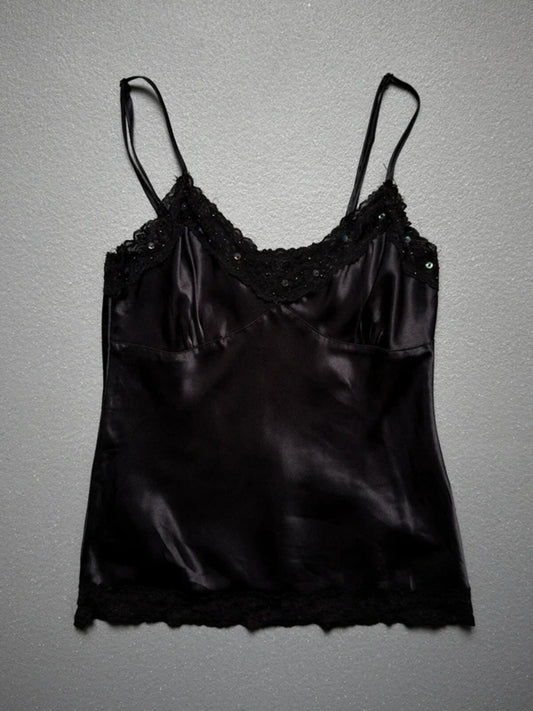 Sequin Silky Black Cami Top 8 / 10