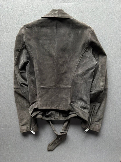 Vintage Review Grey Suede Leather Jacket – Women’s Size Large