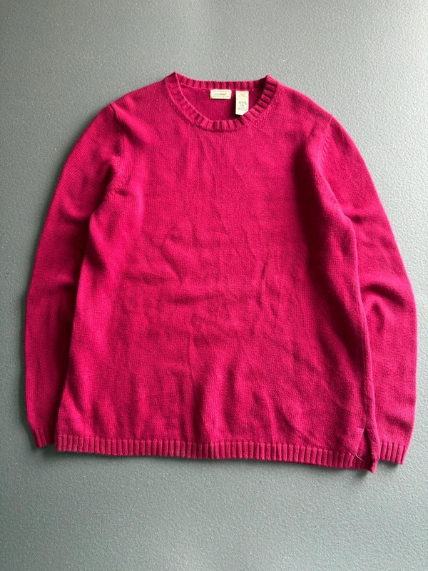 L.L.Bean 100% Cotton Cable Knit Jumper – Pink – Ladies Medium