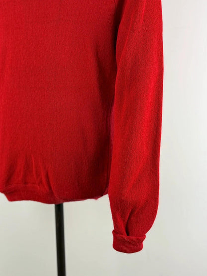 Lacoste 80s Casual V Neck Acrylic Knit Jumper Large