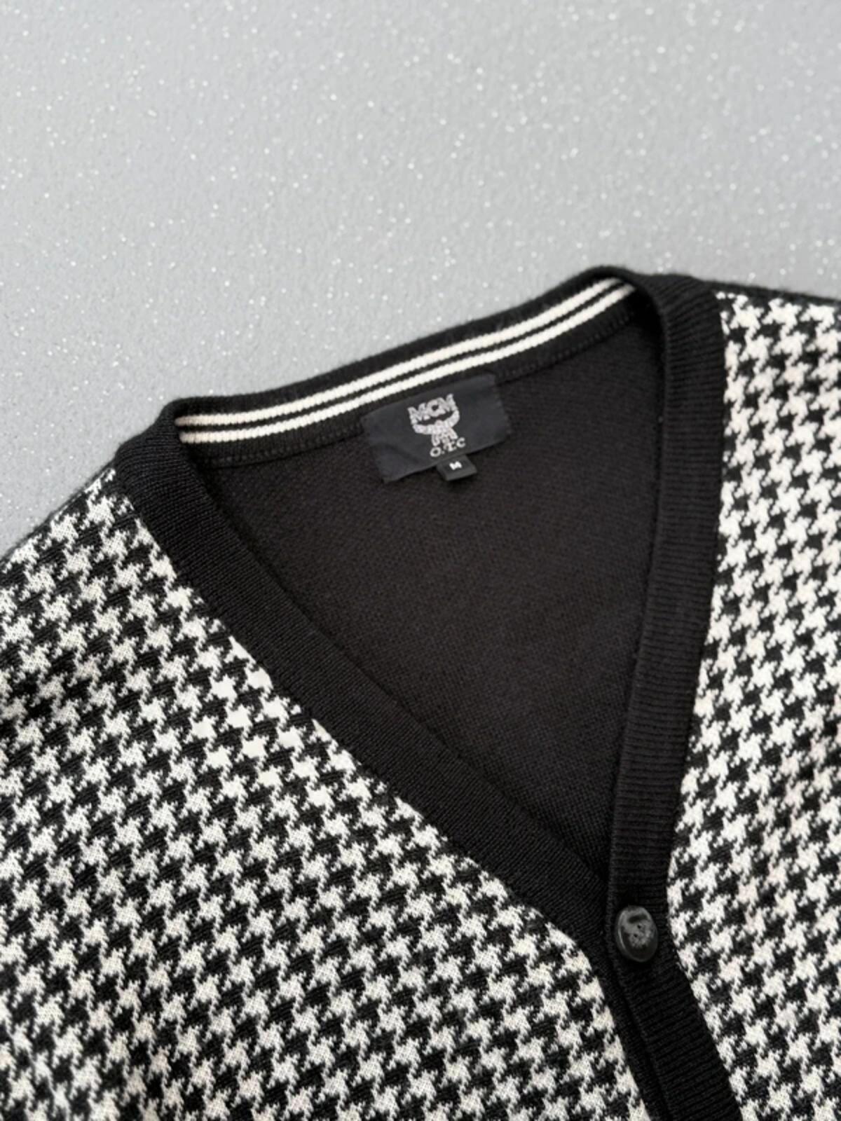 MCM Vintage Houndtooth Cardigan Medium
