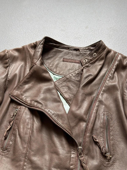 DNA Amsterdam Butter Soft Lamb Leather Asymmetrical Jacket Large