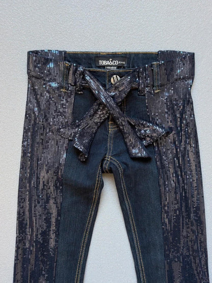 Y2K Low Rise Sequin Jeans 28” Size 8