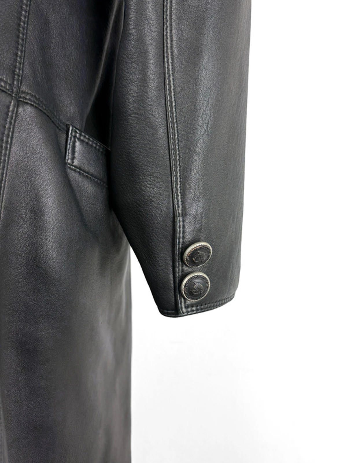 Gianni Versace 90s Soft Leather Trench Coat Medium / Large